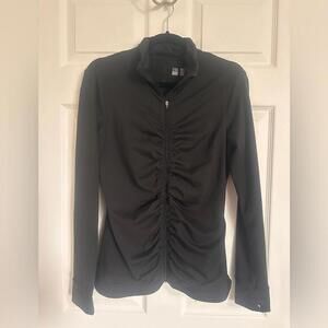 Victoria's Secret Black Ruched Knockout Jacket with Thumbholes